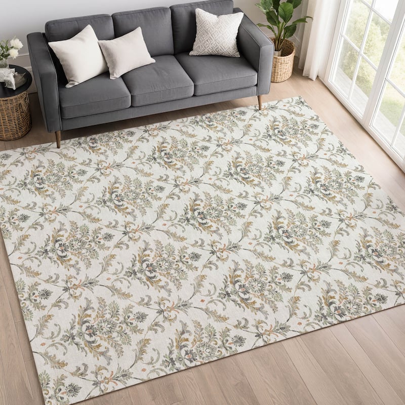 Machine Washable Indoor/ Outdoor Traditional Marrakesh Chantille Rug