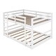 preview thumbnail 26 of 34, Wooden Low Bunk Bed with 2 Ladder & Guardrail, Solid Wood Bed Frame