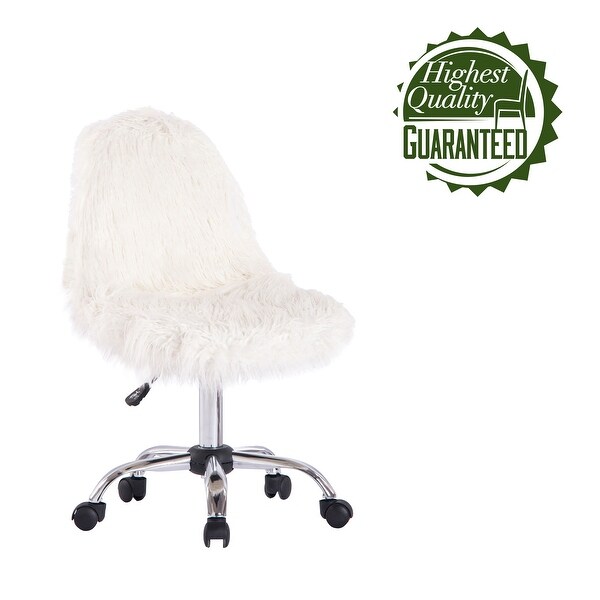 White fuzzy computer chair deals