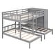 preview thumbnail 7 of 34, Minimalist Design Full-Over-Twin-Twin Bunk Bed with 3 drawers,Shelves, Wardrobe and Mirror,Store Books,Display Decorations