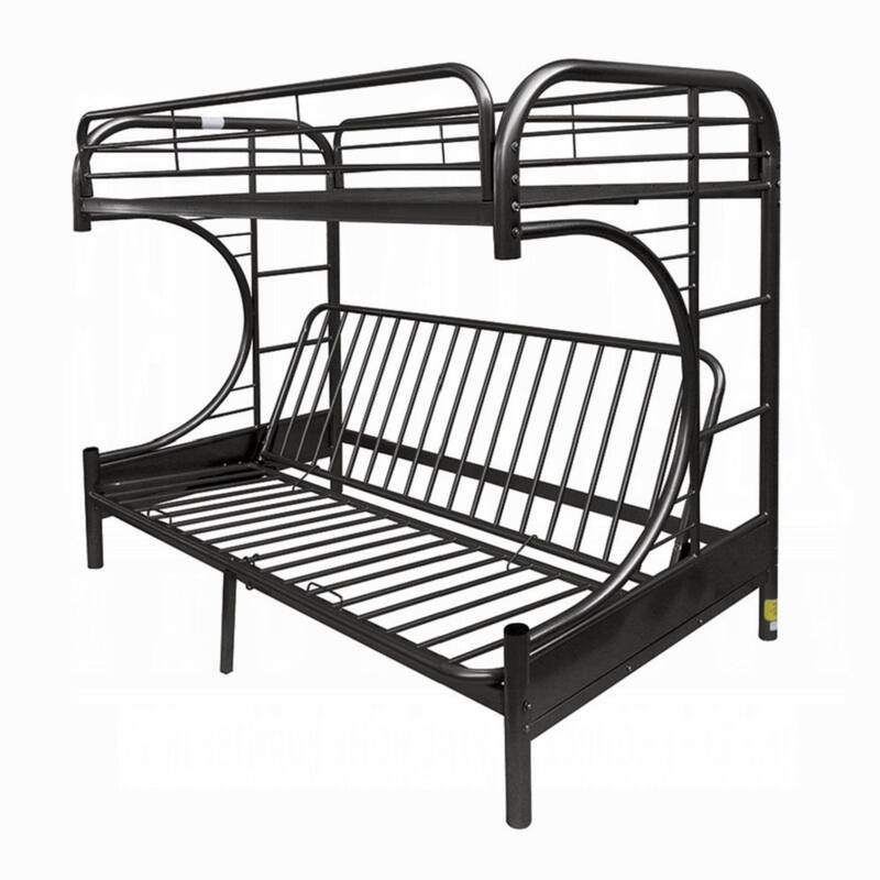 Metal Twin over Full Size Futon Bunk Bed , Black