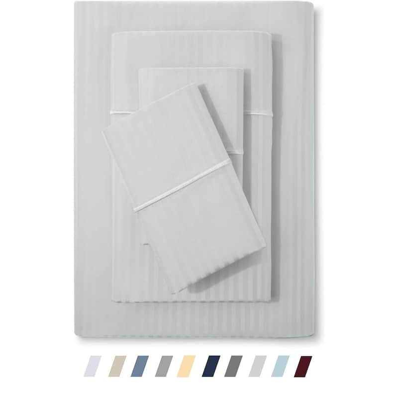 Feather & Stitch 500 Thread-Count Sheets Set - Split King - Blue Blush