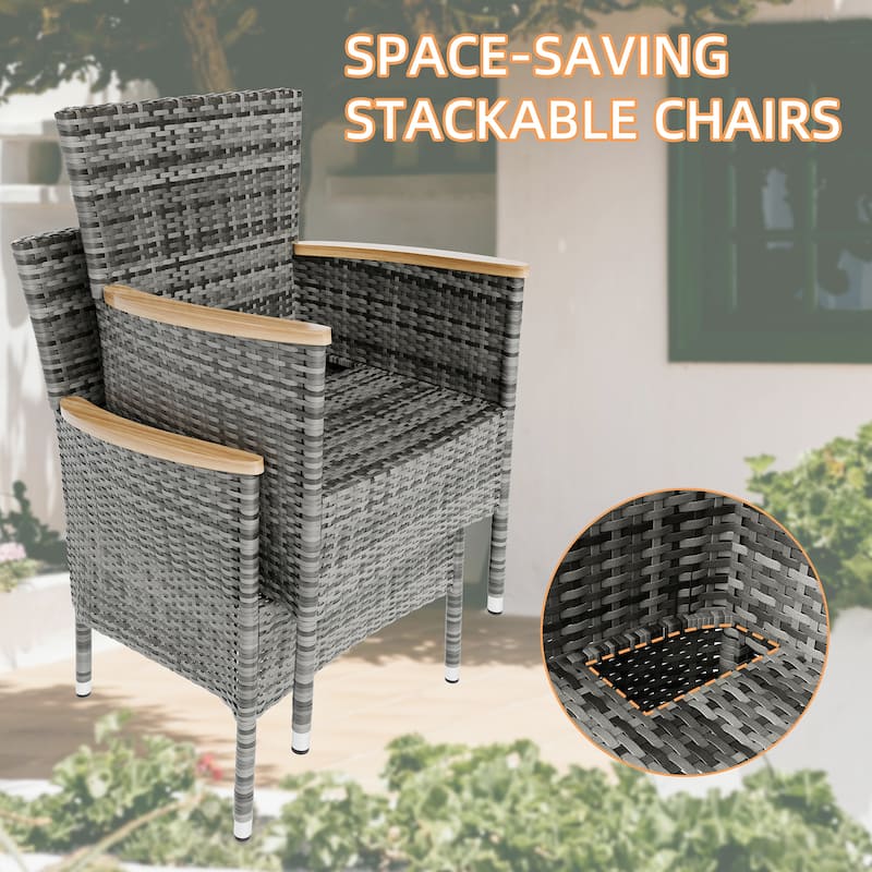 Futzca Outdoor Patio Dining Set with Table and Chairs, 5 Or 7 Pieces - N/A