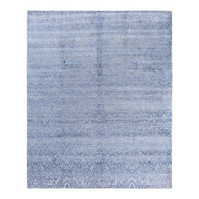 Modern One-of-a-Kind Handmade Area Rug, Blue - 8' 1" x 9' 8"