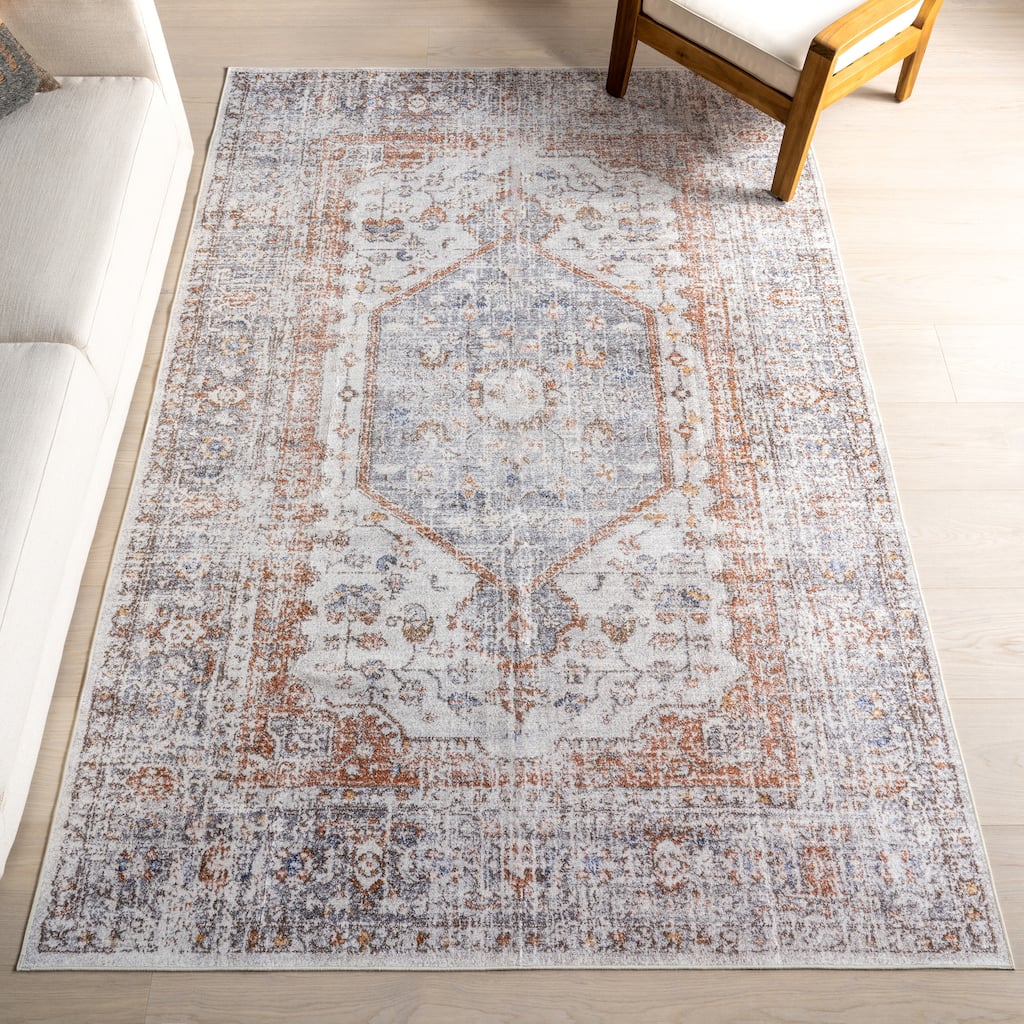 Nuloom Iana Medallion SplashGuard Machine Washable Area Rug