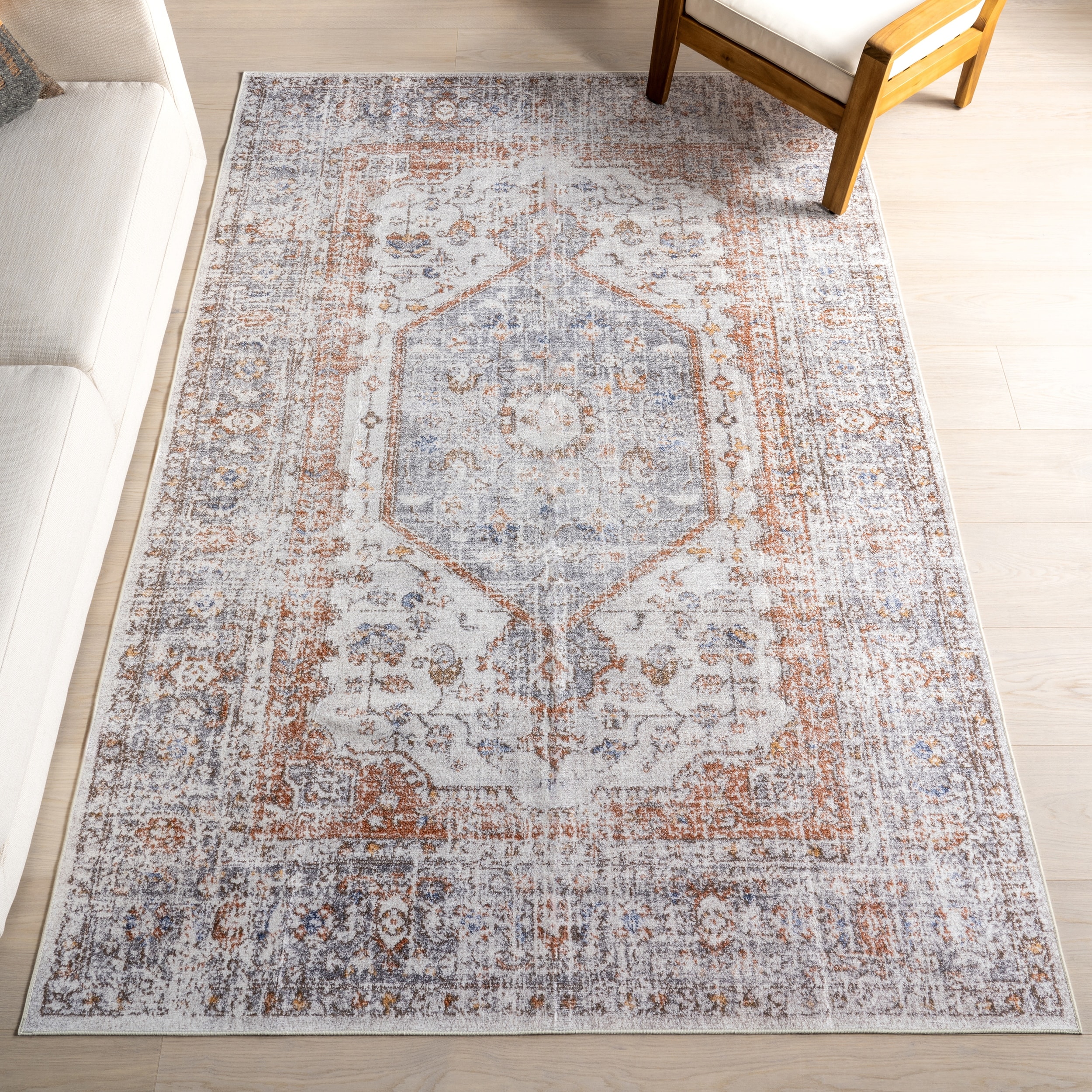 Nuloom Iana Medallion SplashGuard Machine Washable Area Rug