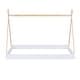 preview thumbnail 5 of 14, Full Size Tent Floor Kids Bed Frame with Triangle Structure and Safety Railings for Kids, Special Design, White+Natural