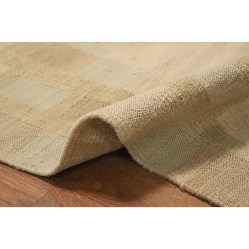 Hand Woven Oriental 100% Wool Carpet Southwestern Tribal Green Kilim Area Rug - 8' 5'' X 5' 2''