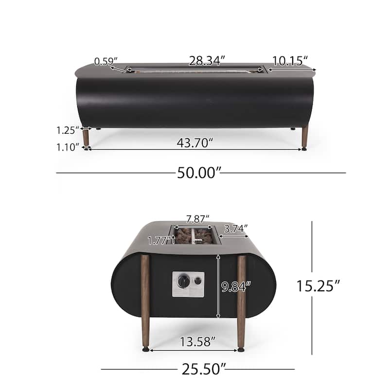 Shenandoah Outdoor 50,000 BTU Rectangular Fire Pit (No Tank Holder) by Christopher Knight Home
