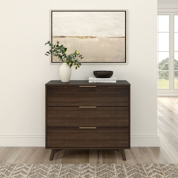 3 drawer wood dresser Wood Dresser 3+3 Drawers Chest Corona Snow main image 1