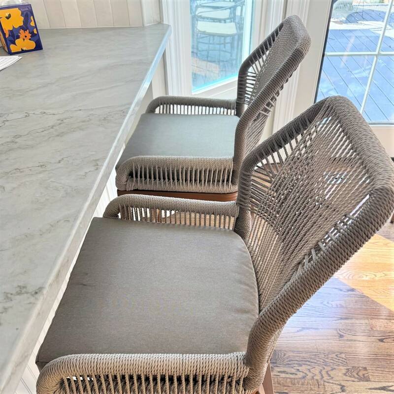 PURPLE LEAF 2 Set of Modern Bar Stool with Backrest and Arm,Upholstered Chair and Aluminum Legs