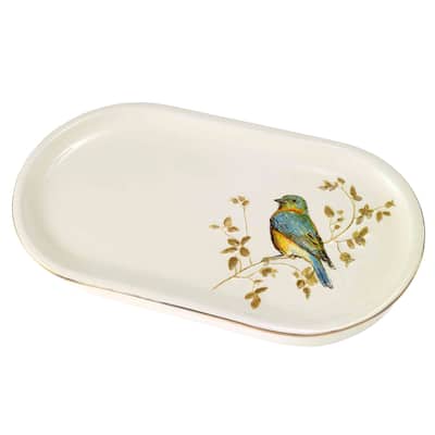 Avanti Linens Gilded Birds Tray - Ivory