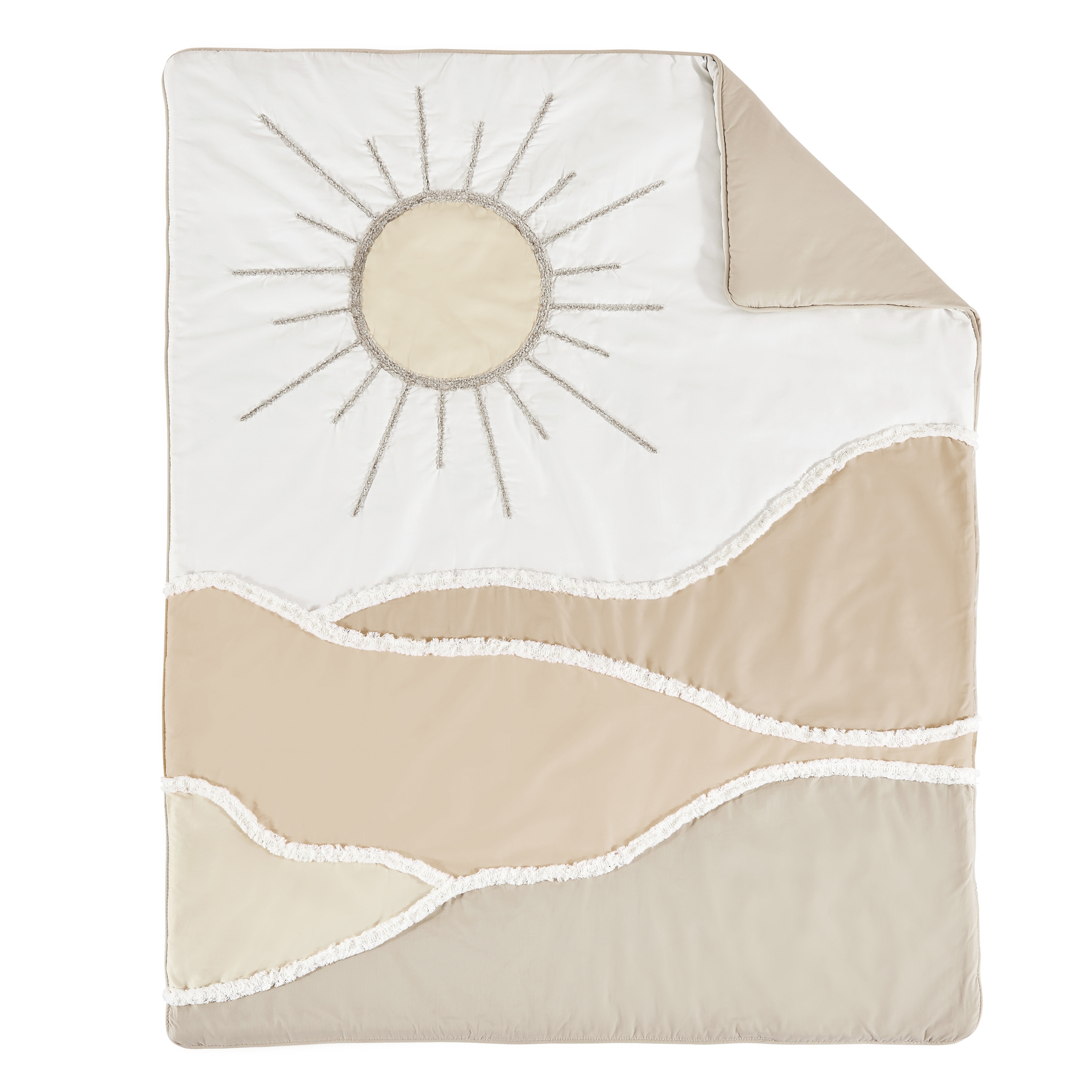 Sweet Jojo Designs Boho Desert Sun Taupe Nursery Baby Boy Or Girl 4pc Crib Bedding Set Neutral Tan Beige Ivory Gold Cream Off White Bohemian Mountain