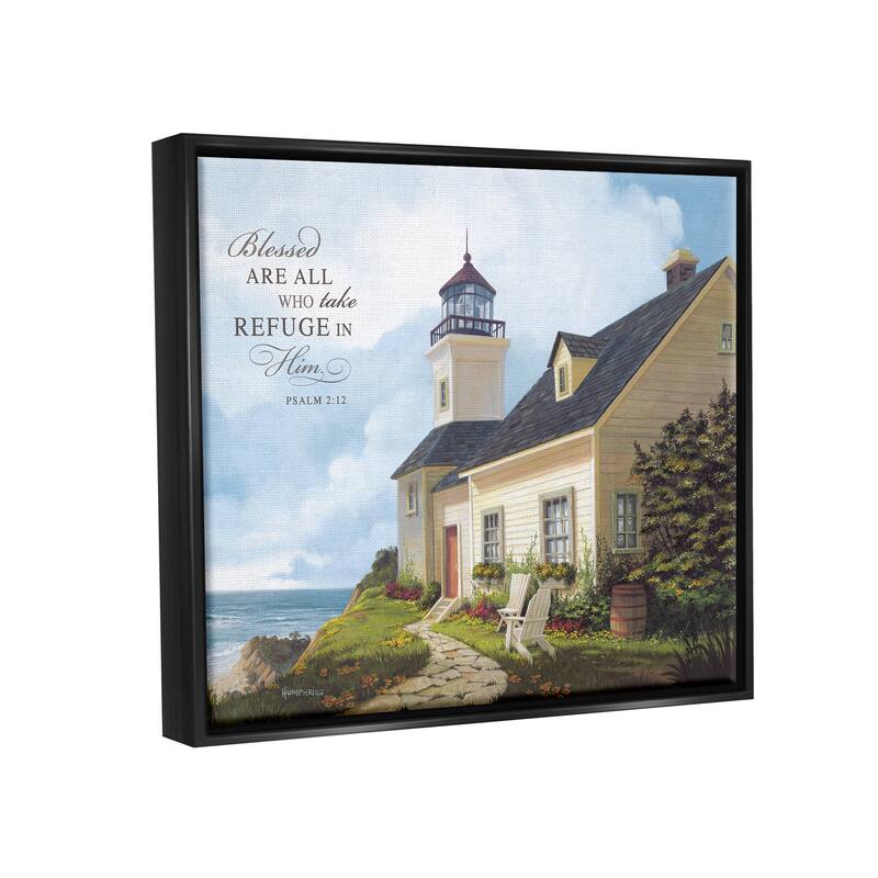Stupell Religious Proverb Coastal Scene Framed Floater Canvas Wall Art Design by Michael Humphries
