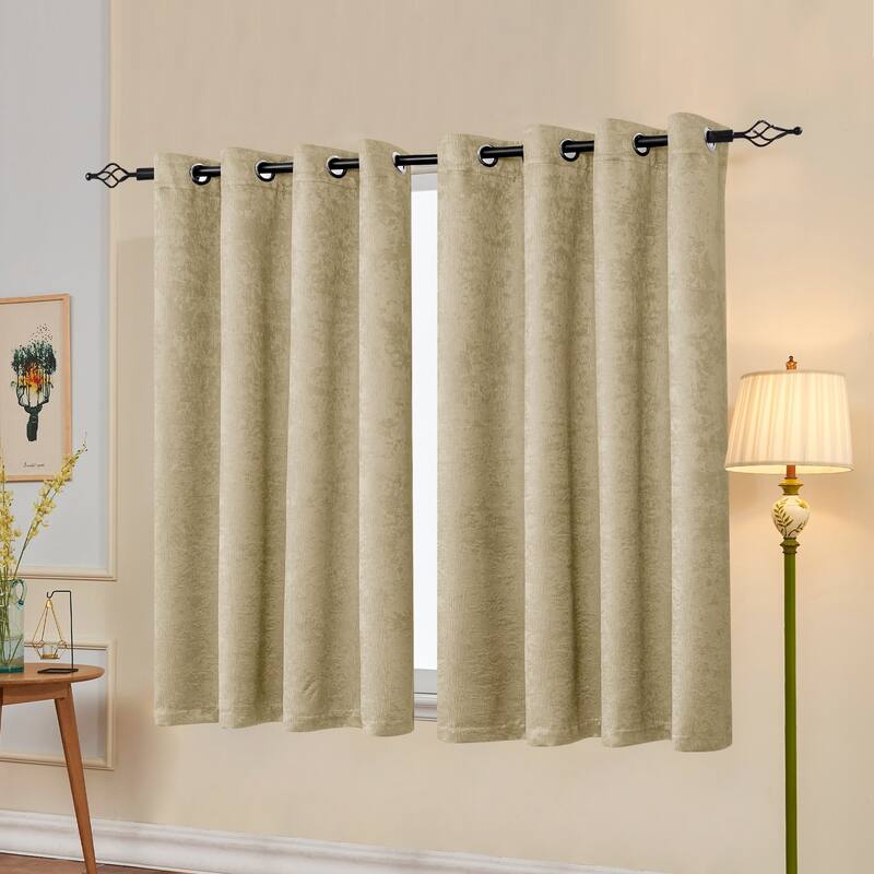 Subrtex Blackout Curtain Solid Thermal Window Drapes Panel Pair