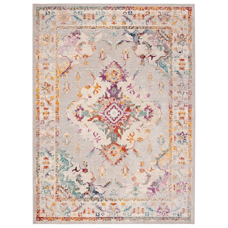SAFAVIEH Crystal Pintea Vintage Boho Medallion Rug - 5' x 8' - Grey/Cream