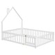 preview thumbnail 6 of 109, Twin/Full Montessori Toddler Floor Bed Frame, Modern House-Shaped Bed Frame with Fence and Full-Length Guardrails for Girls Boys