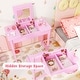 preview thumbnail 7 of 7, 2-in-1 Vanity Desk and Chair for Kids with Flip-Top Mirror and Organizer - 27.5" x 13.5" x 24"