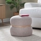 preview thumbnail 14 of 21, Carson Carrington Lena Pouf Ottoman with Natural Wood Accent