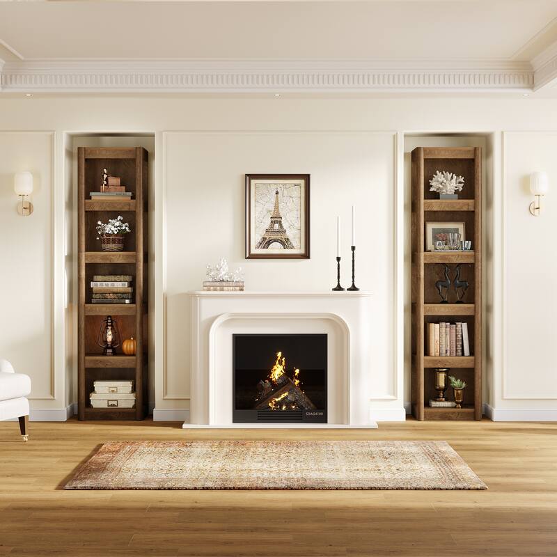 70.9" Bookshelf, Open Storage Rack Bookcase, Corner Display Shelf for Living Room, Bathroom