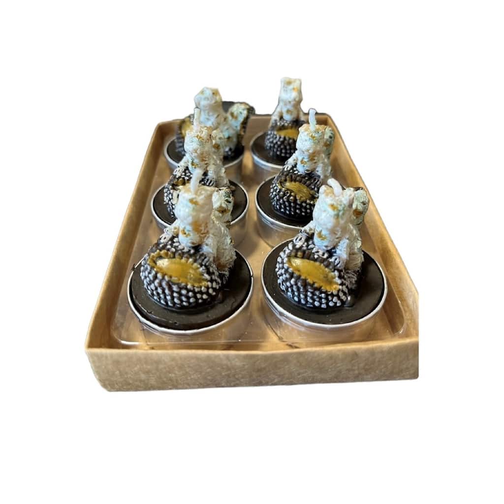 Tealight Set/ 6 Squirrels W/Nut- A