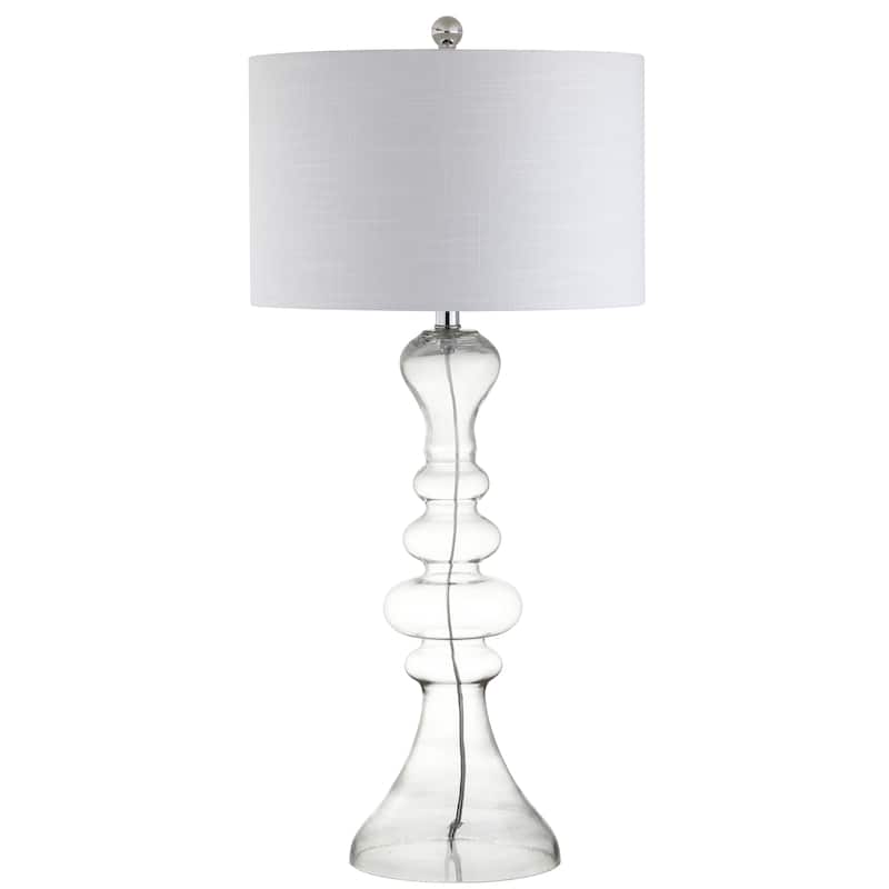 Alba 35" Curved Glass LED Table Lamp, Mercury Glass by JONATHAN Y