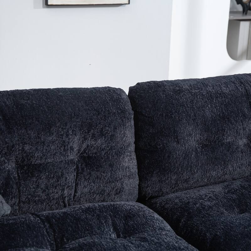 84" Upholstered 3-Seater Sofa with Memory Foam & Comfort Pillows