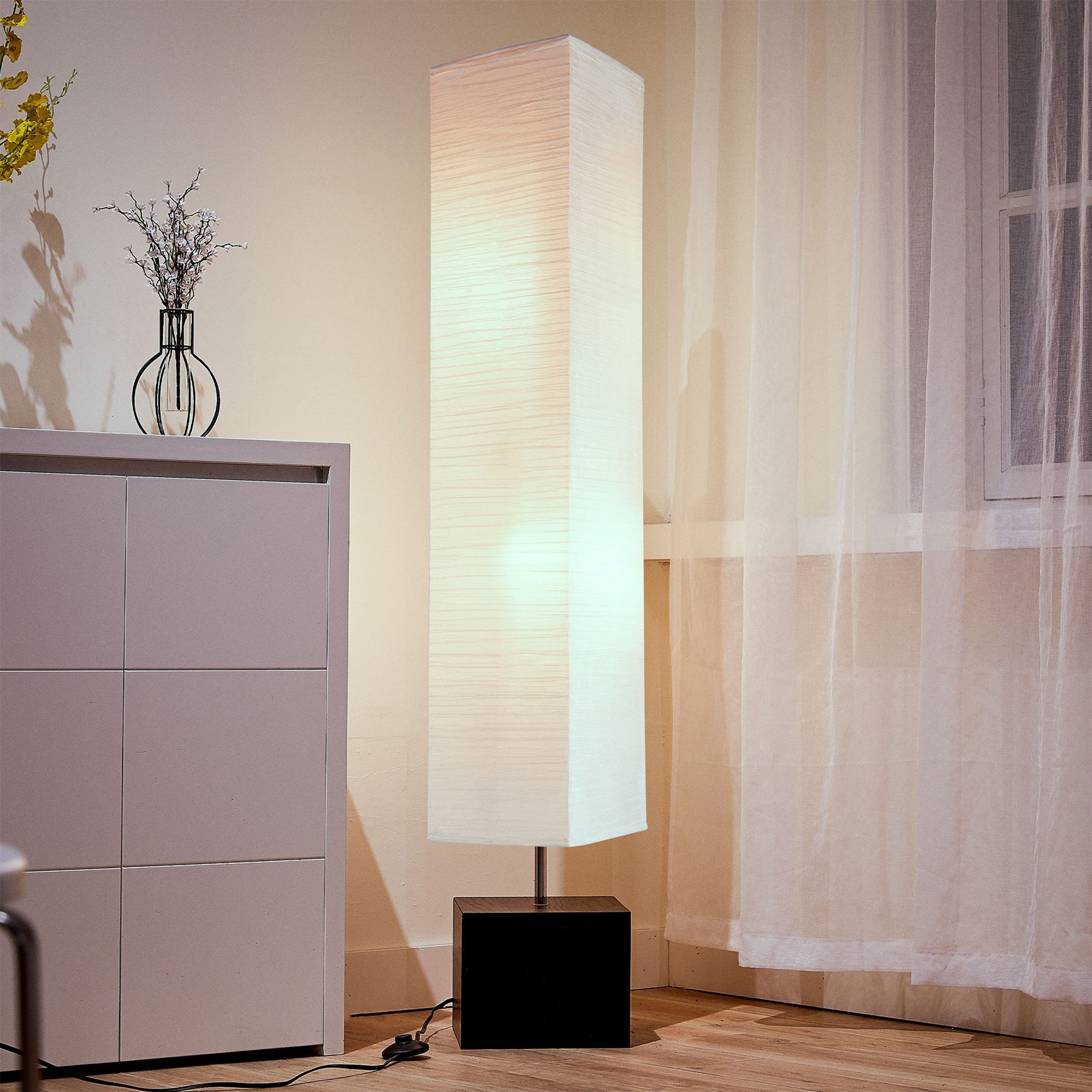 Mainstays white rice hotsell paper floor lamp