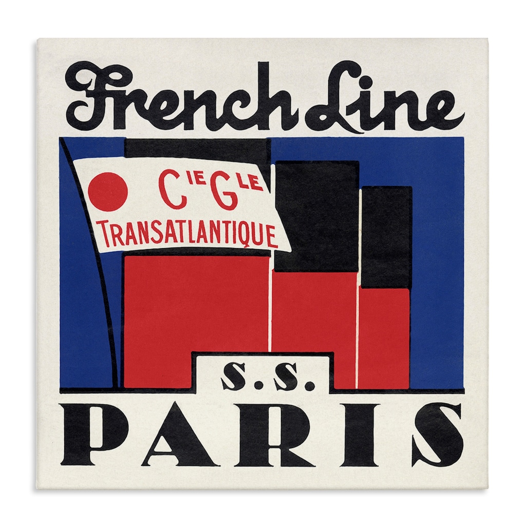 Stupell SS Paris Vintage Banner Canvas Wall Art Design By Phillipa Katz