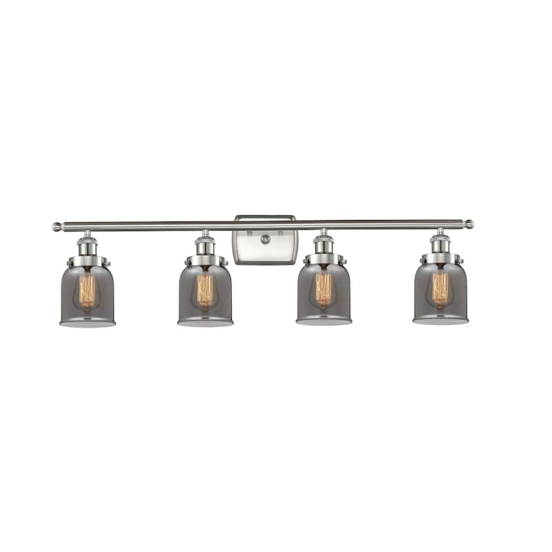 Innovations Lighting Ballston Urban Bell - 4 Light 36" Bath Vanity Light - Brushed Satin Nickel/Light Smoke
