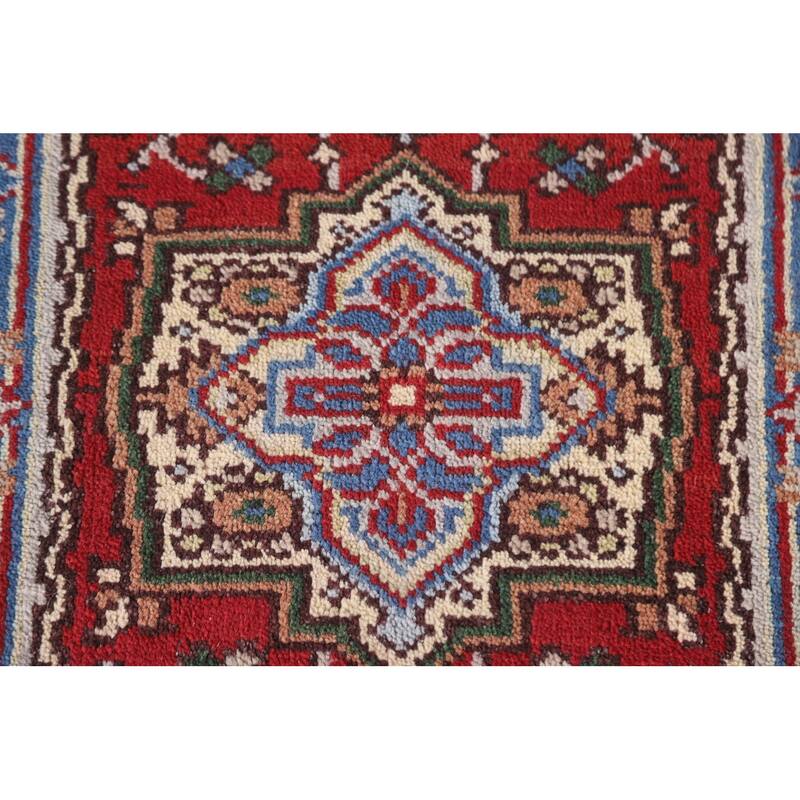 Red Traditional Heriz Serapi Foyer Area Rug Hand-knotted Wool Carpet - 2'0"x 3'0"