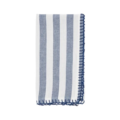 Lively Pompom Border Striped Napkin (Set of 4)