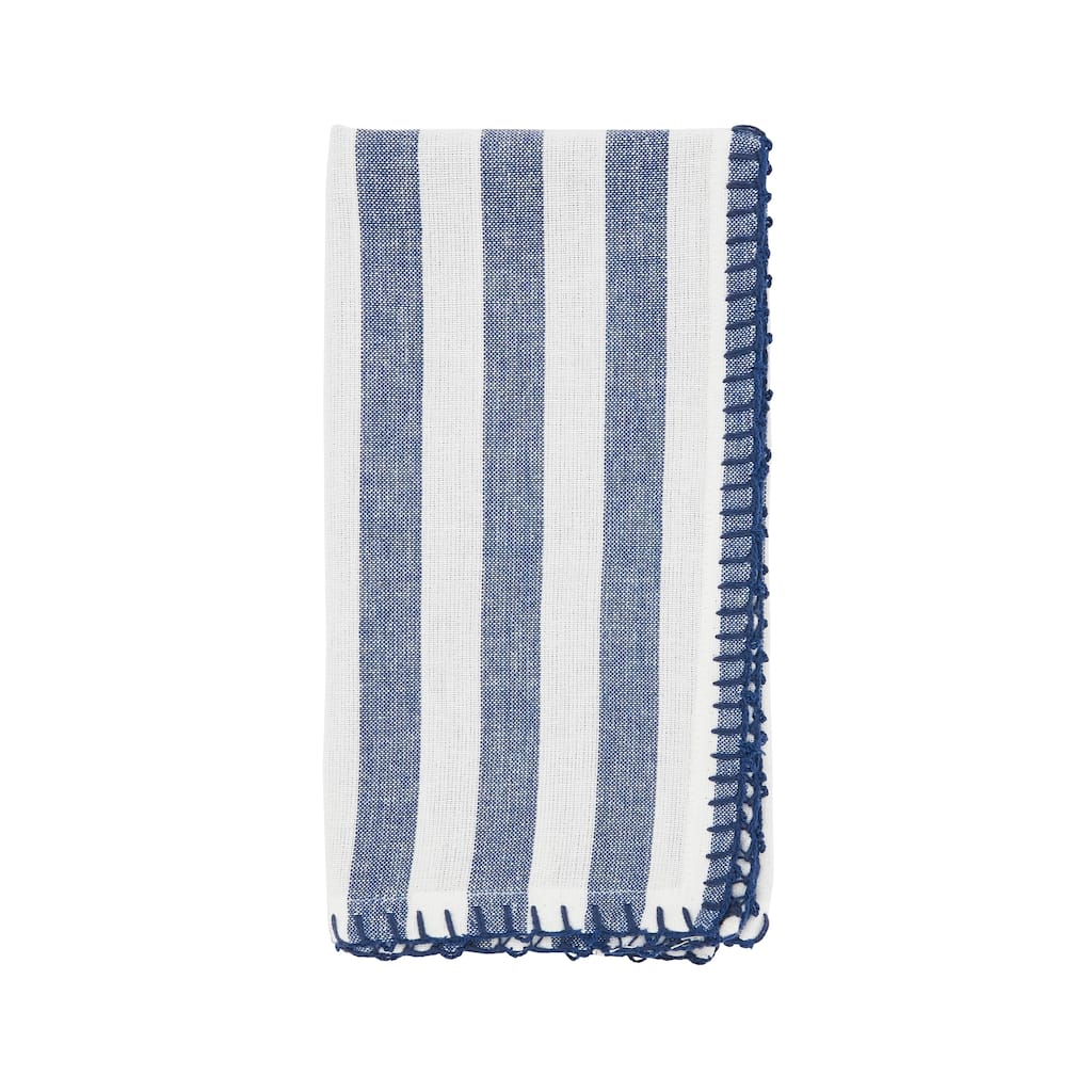 Lively Pompom Border Striped Napkin (Set of 4)