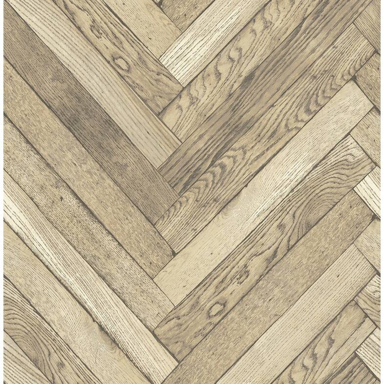 Brewster Mammoth Wheat Diagonal Wood Wallpaper - 20.5in x 396in x 0.025in