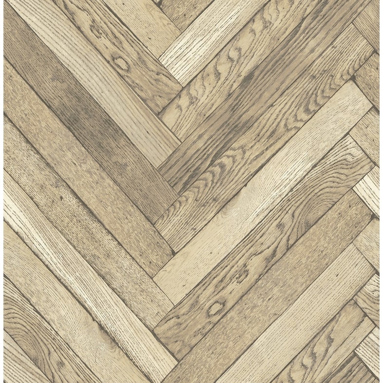 Brewster Mammoth Wheat Diagonal Wood Wallpaper - 20.5in x 396in x 0.025in