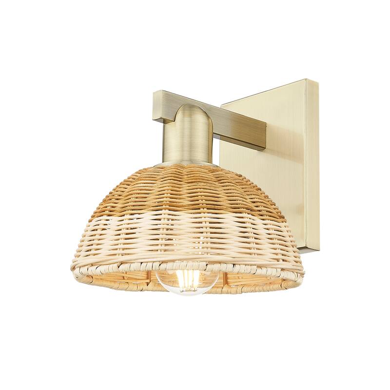 Innovations Lighting Downtown Urban - Natural Ballston Dome - 1 Light 7" Wall-mounted Sconce with Basketweave Shade