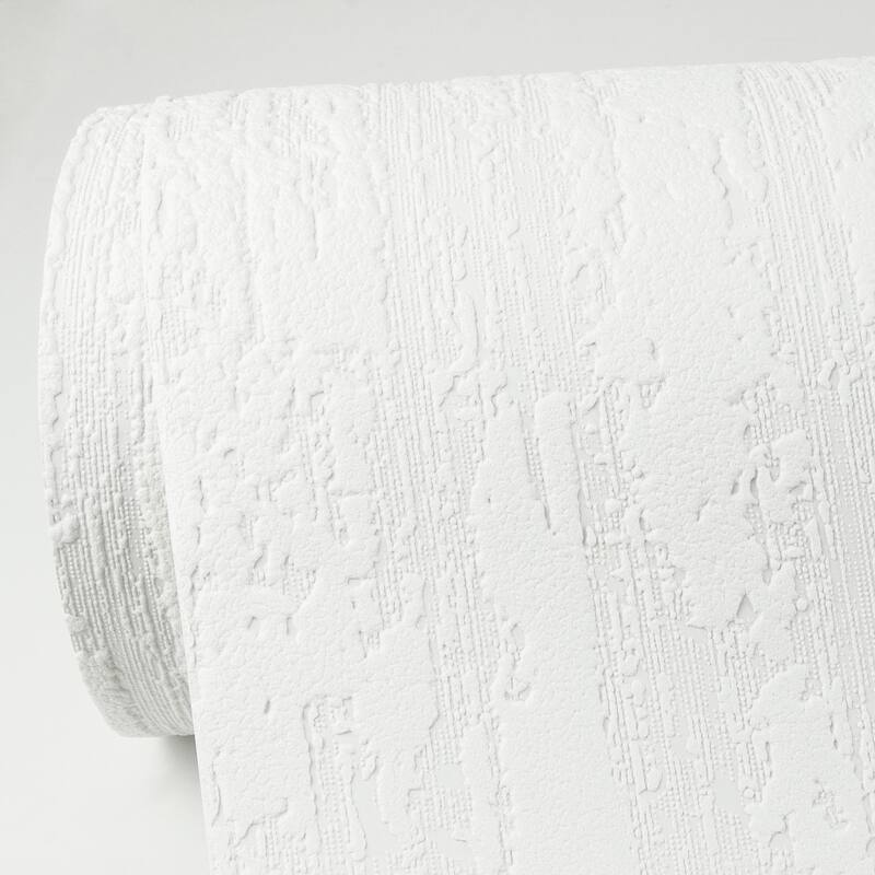 Brewster Antoni White Vertical Plaster Paintable Wallpaper - 396in x 20.9in x 0.025in