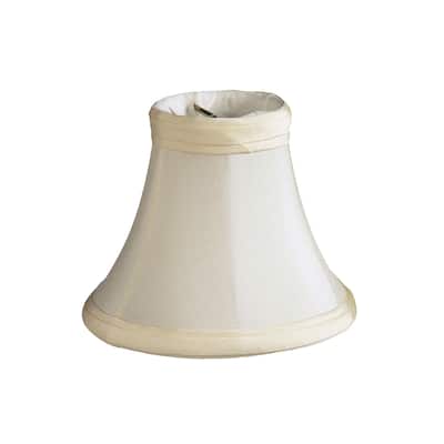 HomeRoots4" Slate Grey Premium Silk Set of 6 Chandelier Shantung Lampshades - 4
