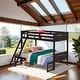 preview thumbnail 23 of 36, Twin over Full Bunk Bed with Angled Ladder & Convertible Design, White Espresso