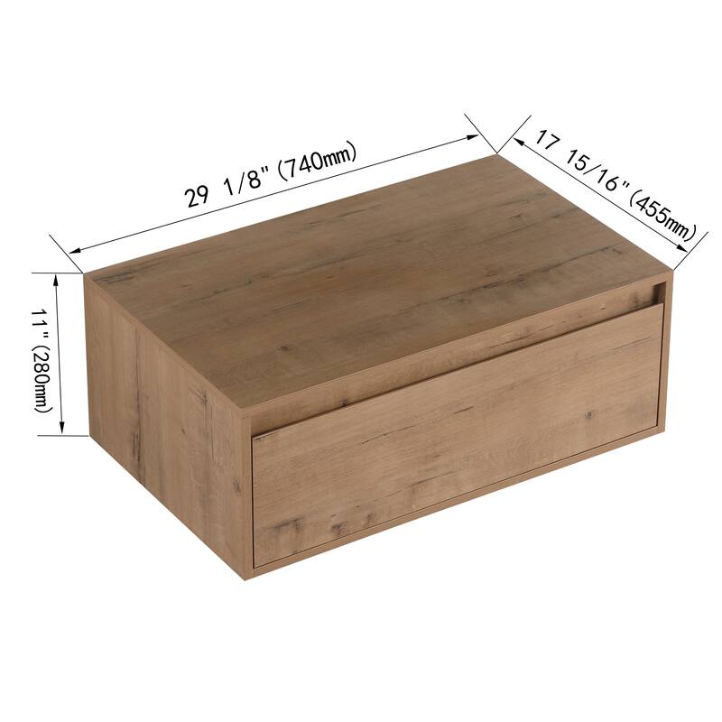 30" Bathroom Cabinet,Soft Close Drawer,Float Mounting Design (Only Vanity, Without Sink)