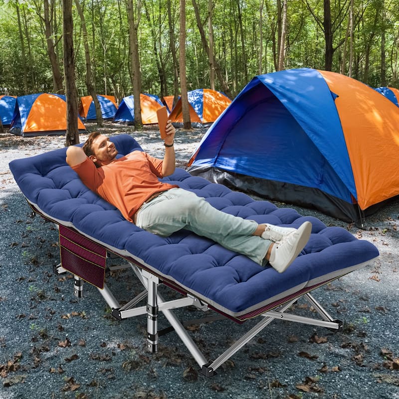 DoCred Folding Bed, Heavy Duty Outdoor Camping Cot with Carry Bag