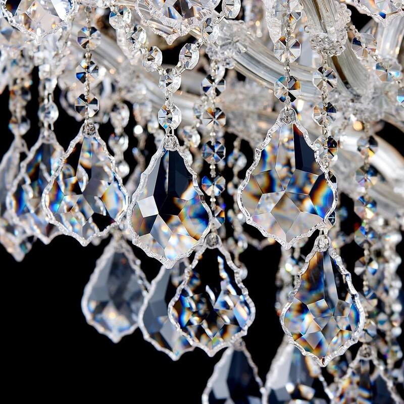 KAYLA Large Crystal Chandelier-24-Light Chandelier Light Fixture Modern Maria Theresa Crystal Chandeliers