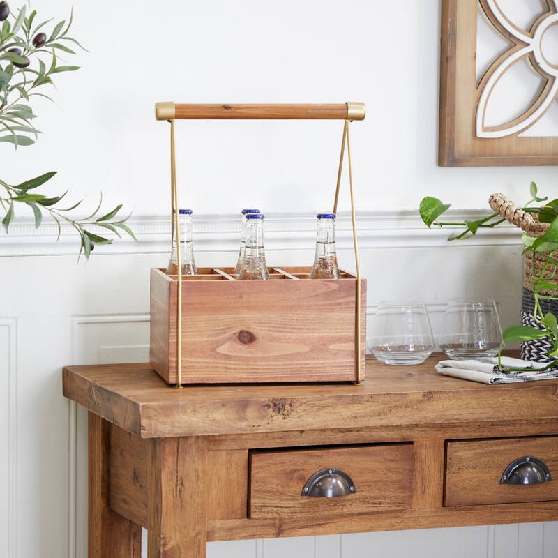 Brown Wood Modern Farmhouse Kitchen Storage r 12 x 6 x 12 - 12 x 9 x 16