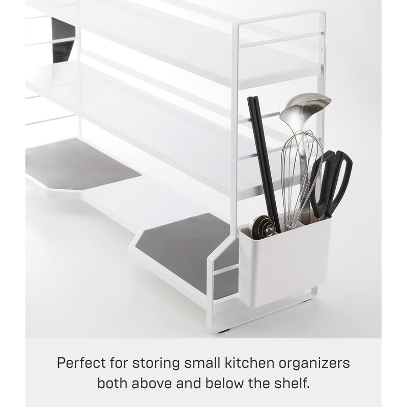 Yamazaki Home Countertop Shelves, Steel, Holds 38.5 lbs - L 8.07 x W 31.1 x H 18.11 inches