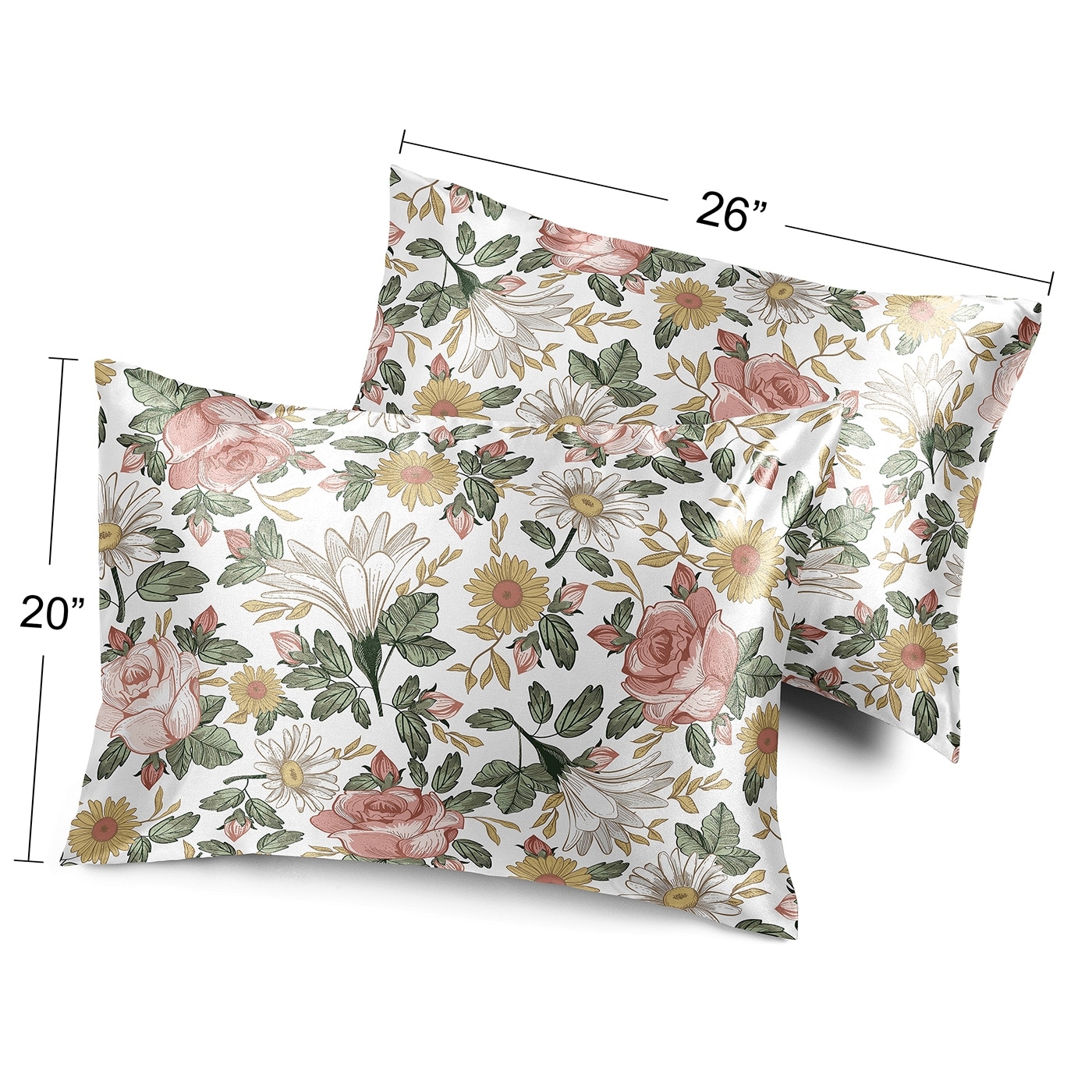 Sweet Jojo Designs Satin Floral Set of 2 Set of 2 Wayfair Sheets Pillowcases