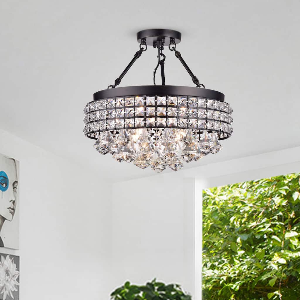 Leonce 4 - Light Chandelier Style Drum Semi Flush Mount