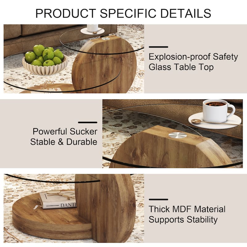 Modern and Practical Double-layer Round Coffee Table Sofa Side Table