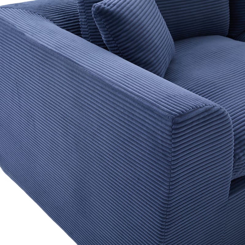 Modern 2-Seater Corduroy Cloud Sofa Modular 2-Piece Sectional Sofa with Removable Covers, for Living Room, Bedroom & Dorm