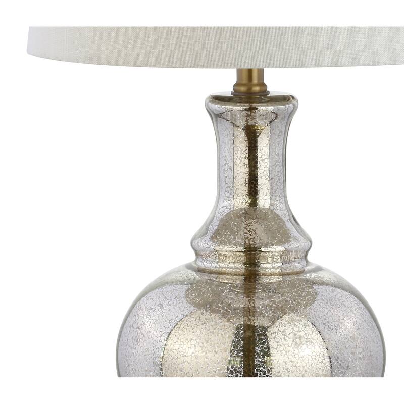 Edward 25" Glass LED Table Lamp, Mercury Silver/Brass Gold (Set of 2) by JONATHAN Y