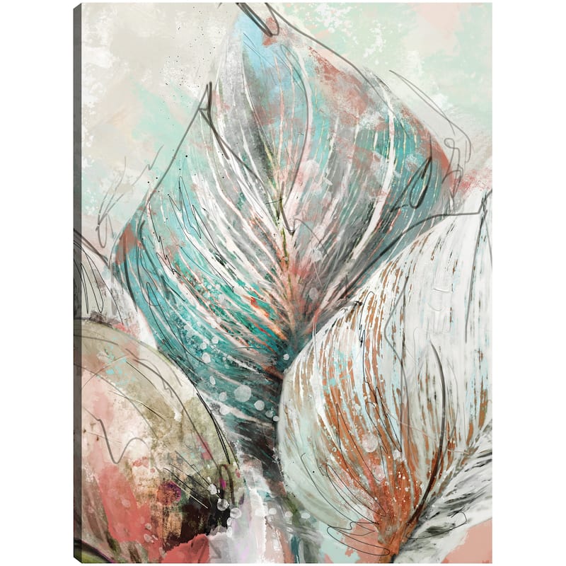 Line Art Leaves II By Studio Arts Canvas Art Print